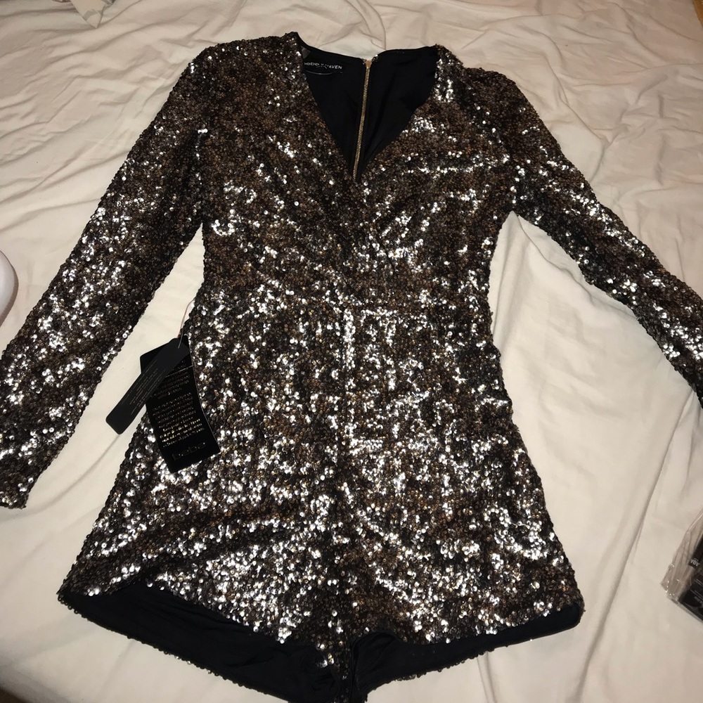 Bebe sequin romper